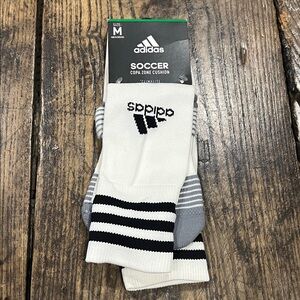 Adidas Men's Athletic Soccer Socks - White and Black Striped
